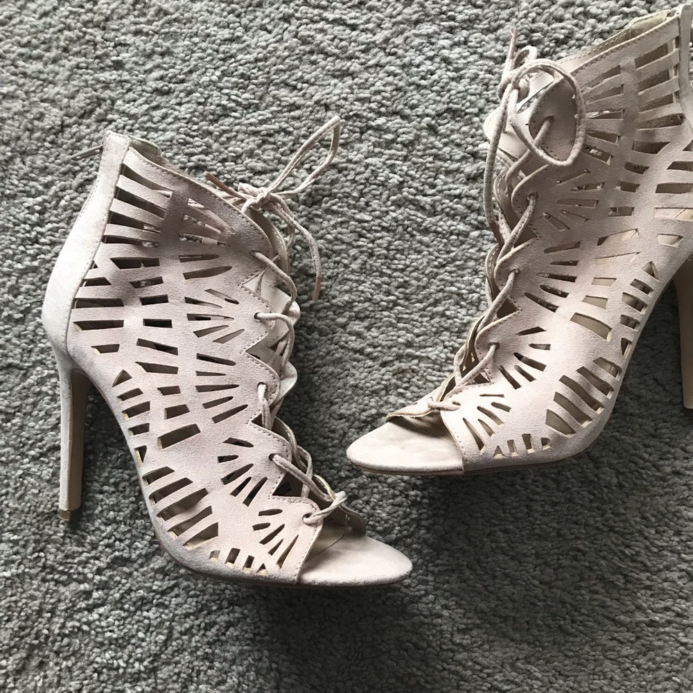 Cut Out Lace Up Heels sz 6.5